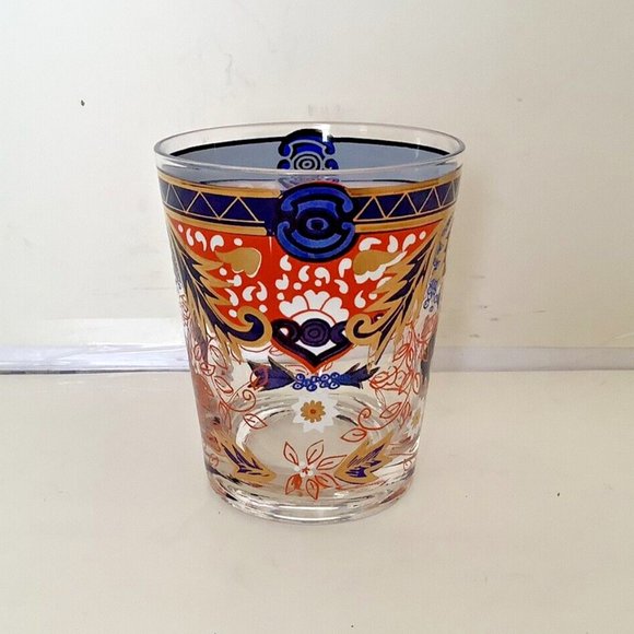 CERA GLASS 1 DOF Imari Design Blues Golds Oranges Pattern #CGP31 EXCELLENT COND! - Picture 3 of 6
